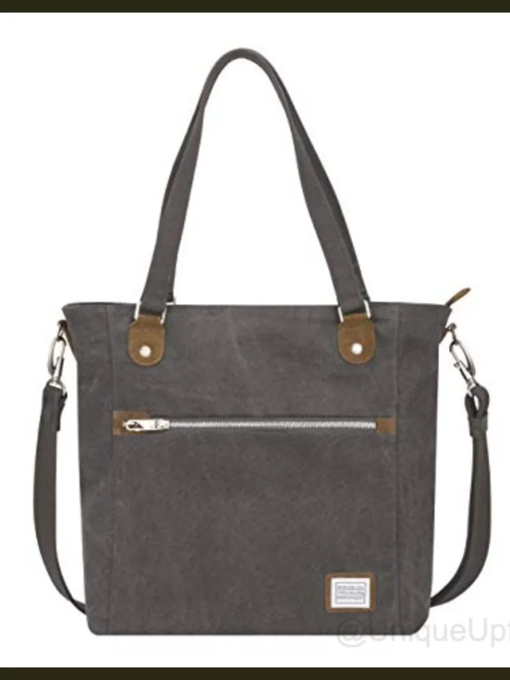 Anti-Theft Heritage Tote Bag Cotton Poly Canvas Suede Travel Crossbody